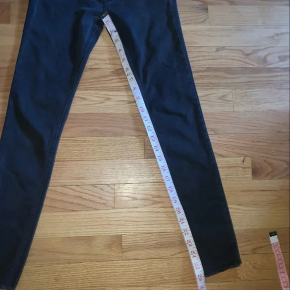 Rag & Bone Skinny Ankle Black Raw Hem Size 26 - Picture 7 of 15